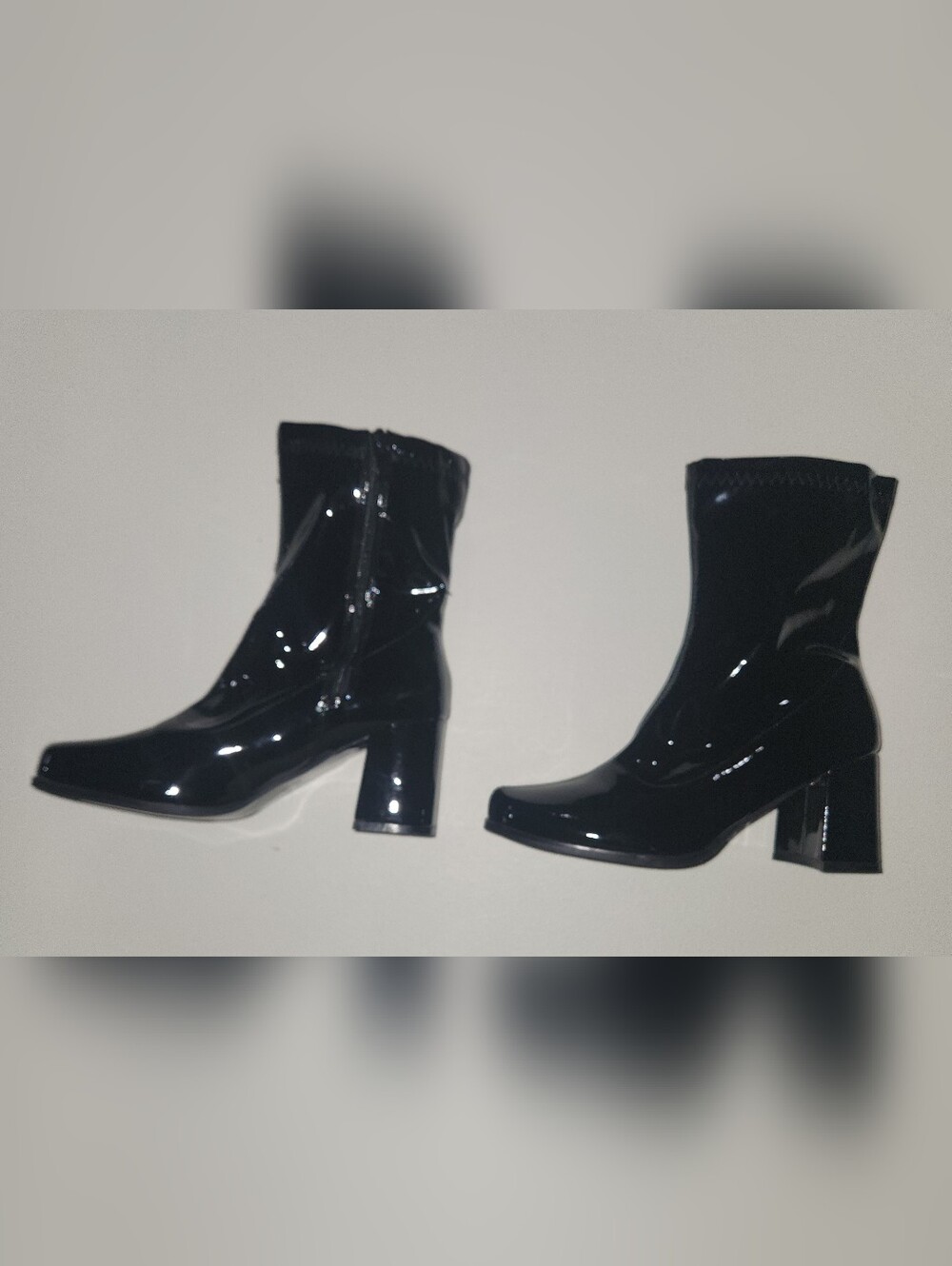 Black Patent Mid-Calf Boots Size 255 = US 8.5 - 9